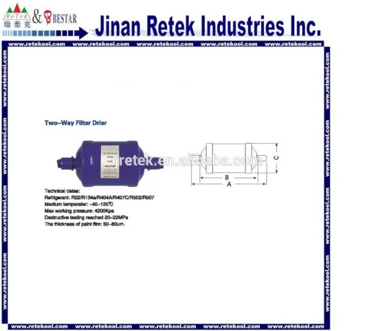 Two way filter driers as refrigeration parts