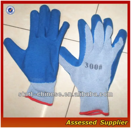 QHAXLC-69 High Quality Rubber Latex Palm Coated Gloves/natural rubber palm coated gloves/latex palm coated working gloves
