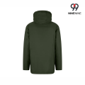 Parka exterior com capuz impermeável de comprimento médio