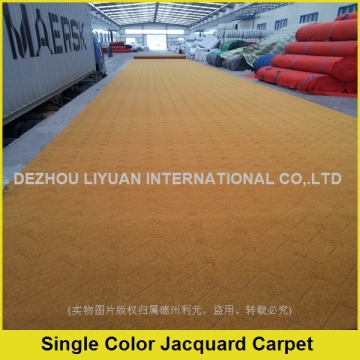 Chinese carpet factory 100% polyester single/double color velour jacquard exhibition carpets and rugs