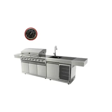 Flexible Customized Gas BBQ Grill Outdoor Kitchen with Wine Cooler