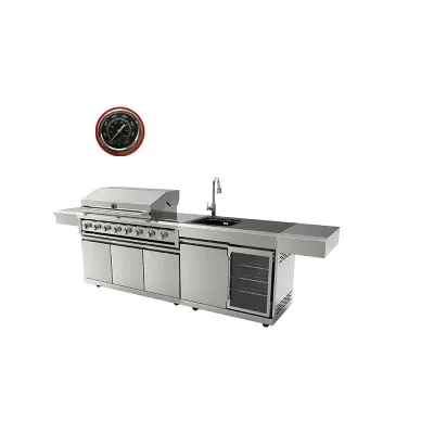 Flexible Customized Gas BBQ Grill Outdoor Kitchen with Wine Cooler