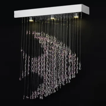 luxury revolving chandelier crystal pendant light chrome