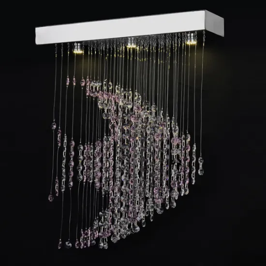 luxury revolving chandelier crystal pendant light chrome