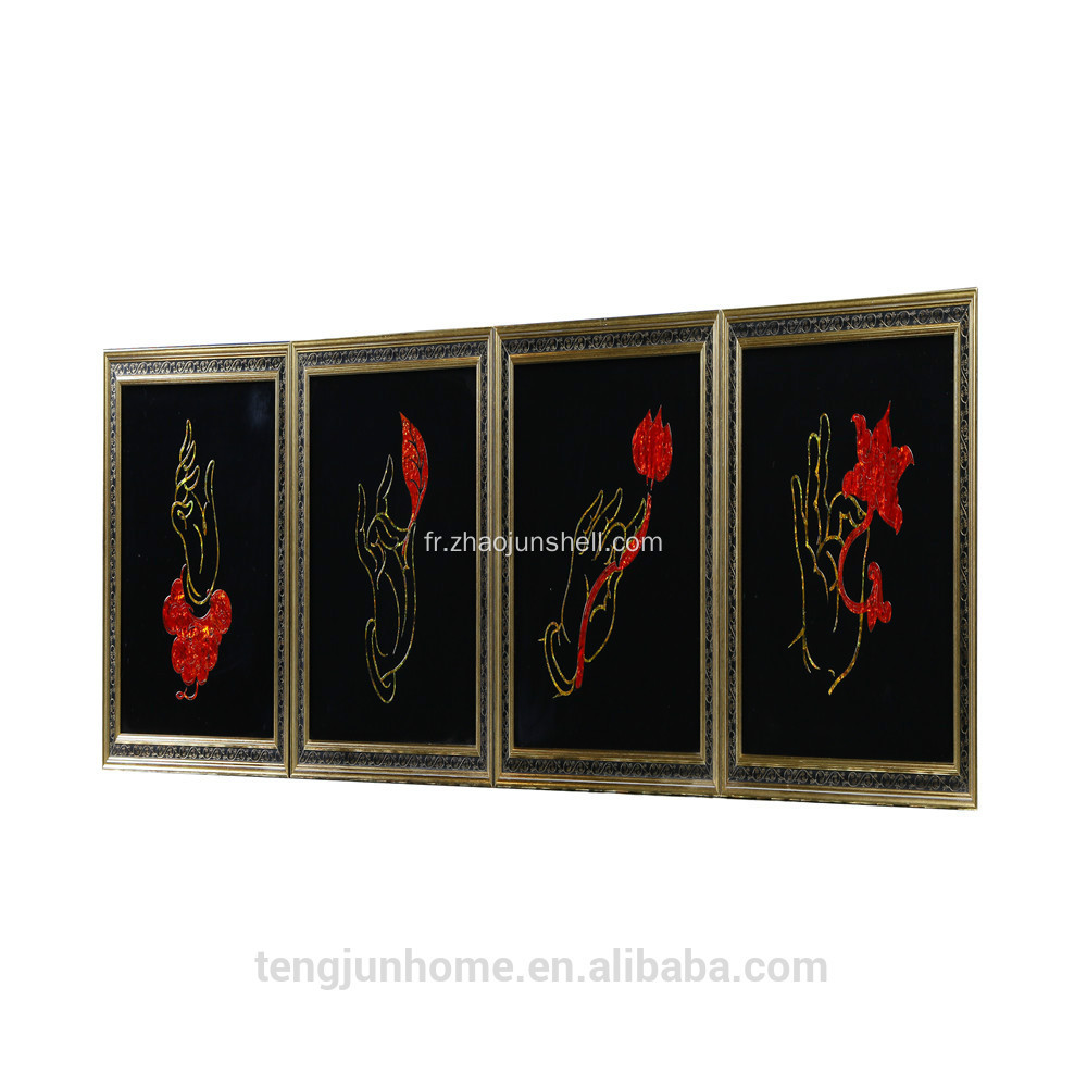 Design chinois coquillage CANOSA photo mural avec cadre en bois