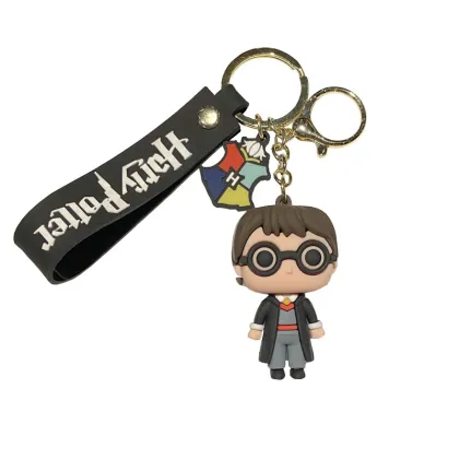 Harry Potter 3D Wristband Key Chain Metal PVC Silicone Pendant Gift