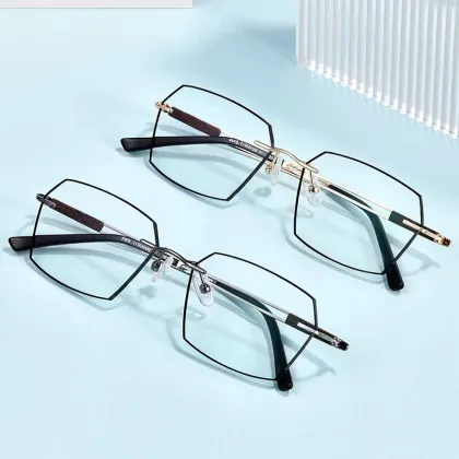 High End Rimless Reading Glasses - Lightweight Anti-Blue Light Eyewear for Men and Women