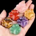 Crazy Agate Cat Claw for Home Decor Handmade Craved Animal Palm 28x30MM