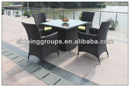 Square Table PE Rattan Dinning Furnitures