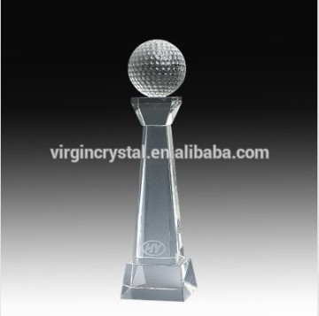 Golf crystal trophy corporate anniversary gifts