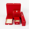 Gaveta de papel de textura vermelha caixa de jóias de flocking personalizada
