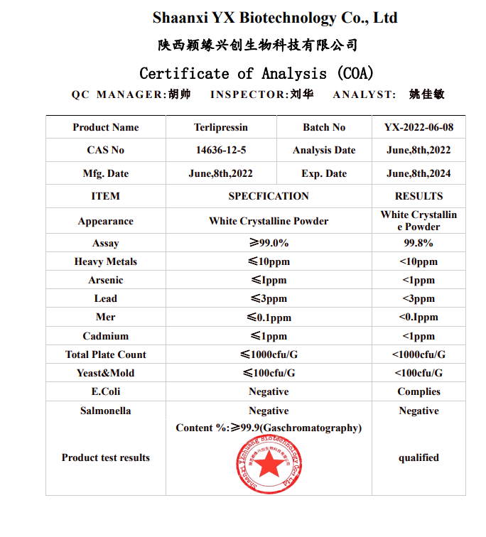 Synthesis Heamopressin Terlipressin Acetate Peptide Powder, High ...