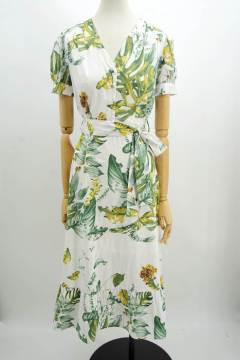 women's short sleeve v neck cotton dress