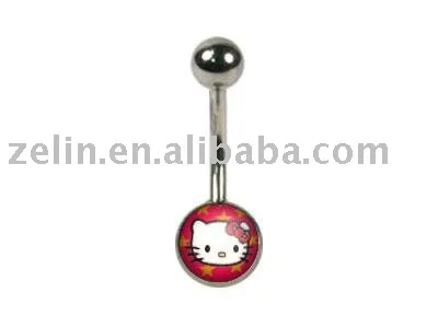 beatiful cartoon cat navel & belly button rings body jewelry