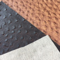 Patrón de avestruz de dos tonos de cuero PVC para bolsas