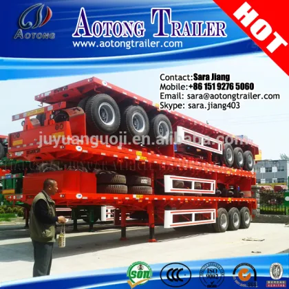 40-50 ft Truck Trailer Use 3 axles flatbed semi trailer/ utility trailer for sale