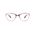Super Quality Full Rim Cat Eye Shape Δύο τόνοι μεταλλικά γυαλιά για όλες τις γυναίκες