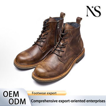 Men's Retro Distressed Leather Martin Boots
