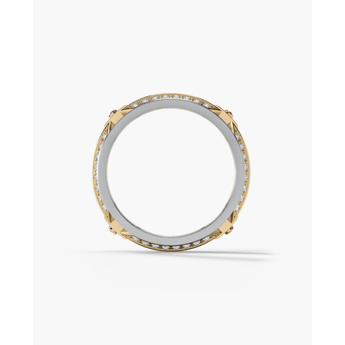 Premium 18k two-tone lab-grown men's singsing