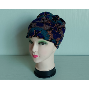 Quick Dry Knitted Print Hair Turban Sleep Cap