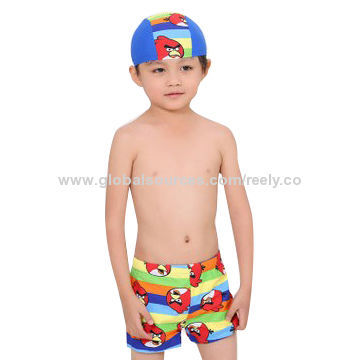 Azo-free Boys' Swim Shorts, Made of 80% Polyamide and 20% Elastic