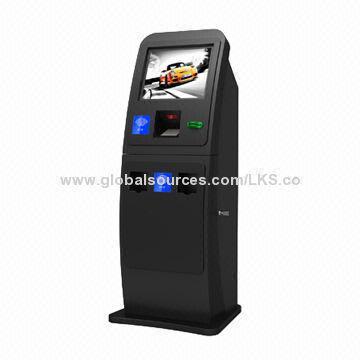 Self service payment kiosk terminal with card reader and receipt printer function