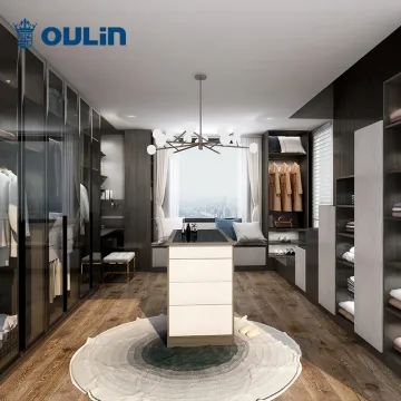 Modern design popular wardrobes closet cabinet with glass door