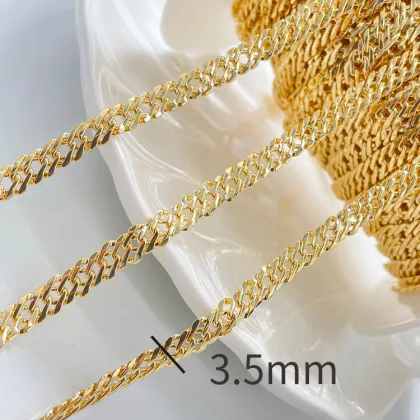 Wholesale Chain Roll Diy Jewelry Accessories Chain 14K Color Preserving Gold Diy Handmade Necklace Cuban Chain Jewelry Findings