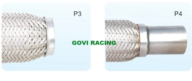 TUBO DI SCARICO DI SCARICATO AUTO CONTRO CON COLLARI 45 mm/48 mm/51 mm/57/63/76 mm