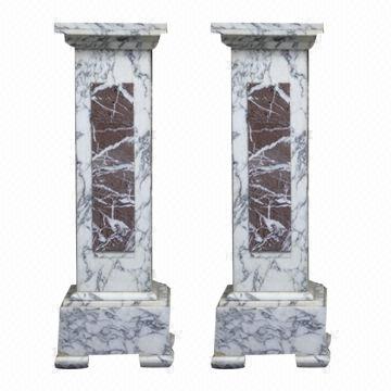 Hand-carved Natural Marble Pillar for Decoration, Customized Requirements are Welcome