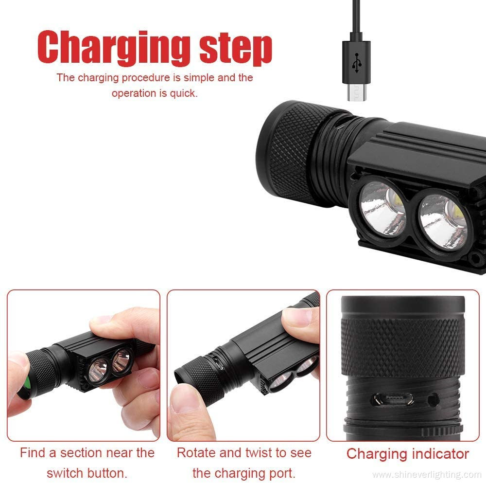 Detachable dual LED USB Motion Sensor Headlamp Flashlight