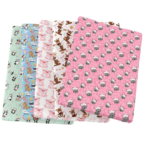 Animal Cow Dog Pig Polyester Cotton Sewing Quilting Fabrics Needlework Material DIY Handmade Cloth,1Yc14026