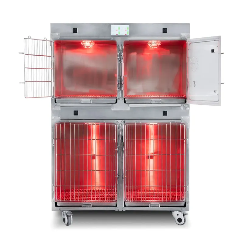 Best Quality Hospital Vet Equipment Stainless Steel 304 Animals Pet Clinic ICU Cage Oxygen Cage
