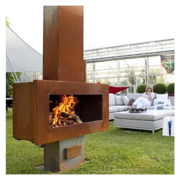 fire place garden patio corten steel indoor stove burning wood outdoor fireplaces chimenea