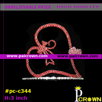 Ab red heart valentines pageant tiaras crowns
