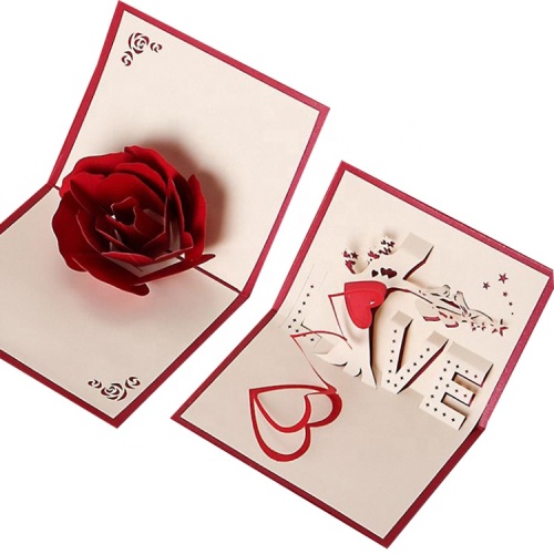 Customized printing 3D pop up envelop greeting card