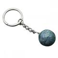 Gemstone 20mm Round Beads Key Chains Natural Crystal Quartz Balls Key Ring Charm Pendant Keychains Anniversary Gift