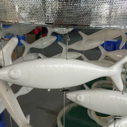 Modern White Ceramic Fish Chandelier for Restaurants