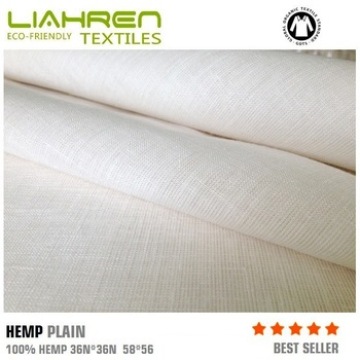 Best selling 100%hemp NM36*NM36 130gsm plain fabric natural healthy hemp fabric for clothing & bedding                        
                                                Quality Assured