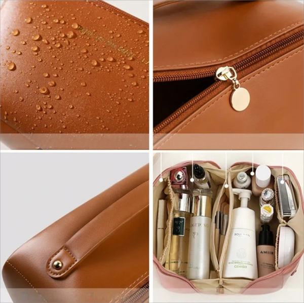 PU Cosmetic Bag with Multiple Compartments
