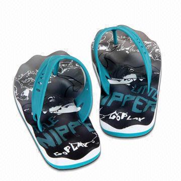 Children's Flip-flops in Fashionable Design, Uppers with Wavy, More Comfortable and Solid