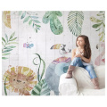 beibehang Custom hand-painted forest animals wood grain wood children's room TV sofa background wall painting wallpaper be'hang