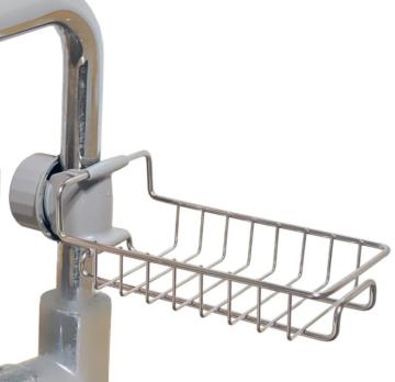 Single-Tier Metal Kitchen Faucet Sponge Drying Rack