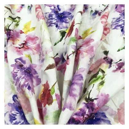 Custom Digital Printing Stonewash Flora Fabric