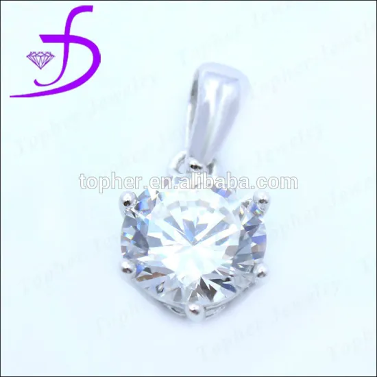 Wholesale 925 sterling silver single stone pendant