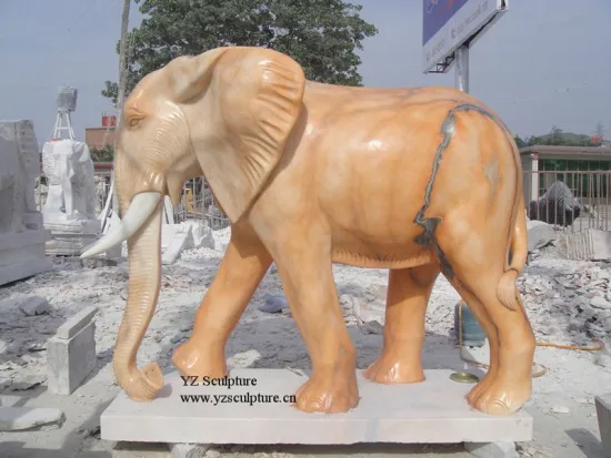 Pink Marble Elephant Carvings(AMS-C015)