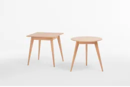 Wooden ROUND SQUARE COFFEE TABLE