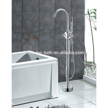 Free Standing Clawfoot Bath Tub Filler Faucet Hand Shower Floor Mount in Chrome