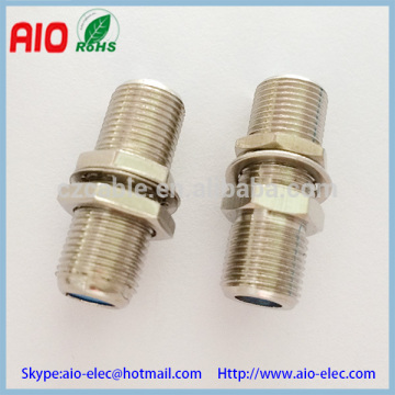 two way type F female to female double female adaptor for panel with nut and washer
