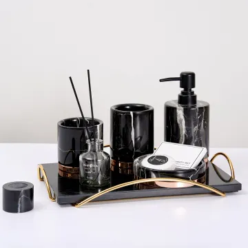 Marble Stone Luxury Hotel Bathroom Set with Tray - Nordic Light Design